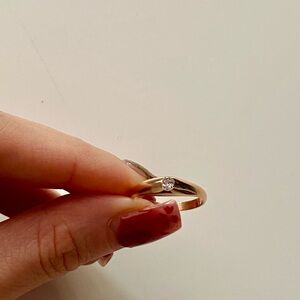 Antique 18K Rosey Gold Old Mine Cut Diamond Ring - Size 5